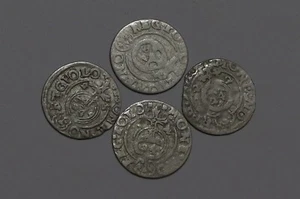 🧭 🇵🇱 POLAND 1/24 THALER 3 POLKER 4 SILVER COINS 1600'S B64 #901 WF29 - Imagen 1 de 2