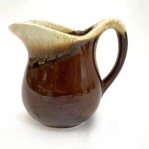 Vintage USA Brown Drip Small Pitcher Creamer 5" Tall - Picture 1 of 8