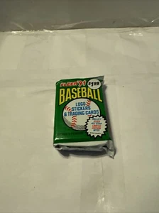 Tarjetas coleccionables de béisbol Fleer 1991 y pegatinas con logotipo cera sellada de fábrica 53 tarjetas - Imagen 1 de 2