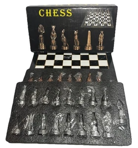 Egyptian Style Chess Set With Folding Chessboard 3D Resin Egyptian God Figurines - Picture 1 of 9