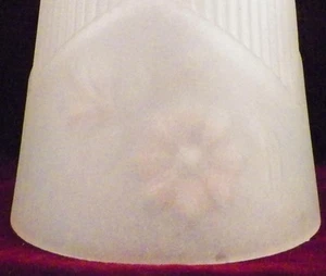Art Deco Lamp Shade Frosted Glass Pink Flowers Cosmos Table Stand Ceiling #115 - Picture 1 of 8