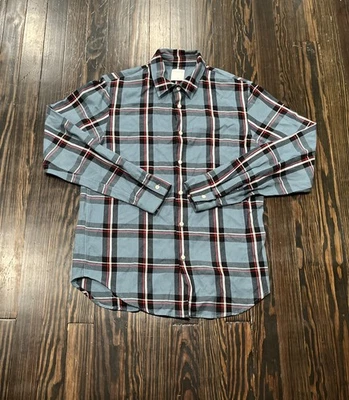 Sandro Paris Button Up Shirt Men’s Medium Plaid Blue Cotton  - Image 1 of 4