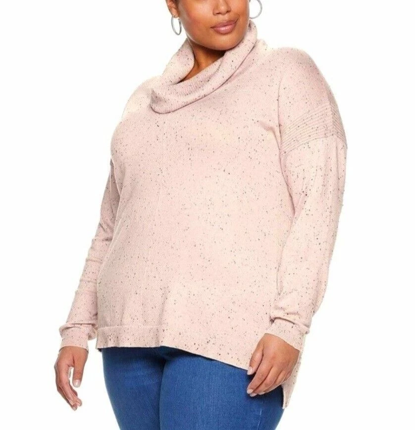 Verve Ami Cowl Neck Morning Light Black Fleck Speckled Sweater Womens Sz 2X NEW - Image 1 of 4