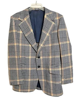 Abrigo deportivo vintage de lana a cuadros años 70 42 ropa Malibú dinero antiguo Foto 1 de 4