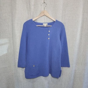 Appleseed's Pullover Pulli Damen M blau 3/4 Arm strukturiert asymmetrisch - Bild 1 von 7