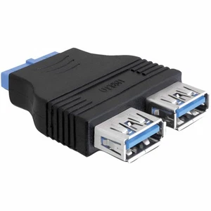Header 20pin Femelle USB 3.0 A 2 Portes Femelle Hub Carte Mère Connecteur PC_ - Photo 1 sur 2