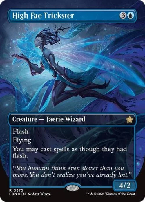 MTG English High Fae Trickster (Borderless) (Mana Foil) NM Foil Foundations - Image 1 of 1