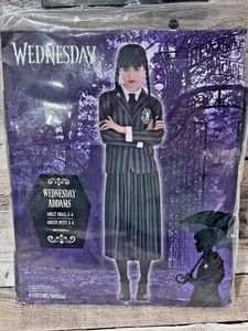 Wednesday Addams Erwachsene klein 2-4 Addams Family Halloween Kostüm Kleid & Blazer - Bild 1 von 8
