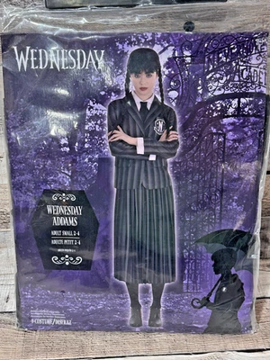 Wednesday Addams Adult Small 2-4 Addams Family Halloween Costume Dress & Blazer - Image 1 of 4