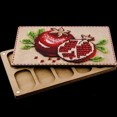 DIY Bead Embroidery Organizer Kit – “Pomegranates” Craft Storage - Image 1 of 4
