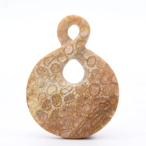 38mm Pendant Necklace Fossilised Coral Natural Handmade Healing Reiki - Picture 1 of 2