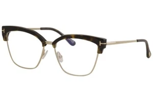 NEW TOM FORD FT TF5547-B 052 Women's Havana/Blue Bock Lens Eyeglasses Authentic - Picture 1 of 4