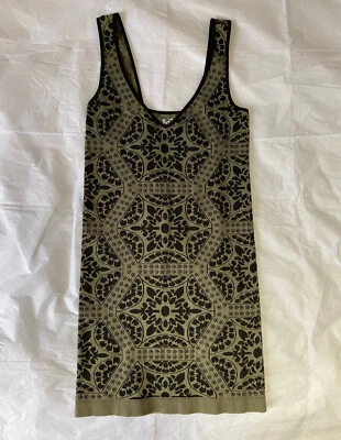 Vestido Free People Intimately Verde Negro Elástico Tejido Bodycon Azteca M/L Mediano Foto 1 de 4