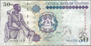 2009 LESOTHO 50 Maloti Uncirculated Banknote. 50 Sotho Maloti Currency LSL Bill - Picture 1 of 2