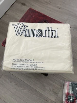 Wamsutta Twin Long Flat Sheet. Tan 39x80 - Image 1 of 2
