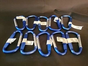 10 New BLUE- BLUE HAWK Aluminum Carabiner Clip Spring Links 5/16"  - Picture 1 of 8