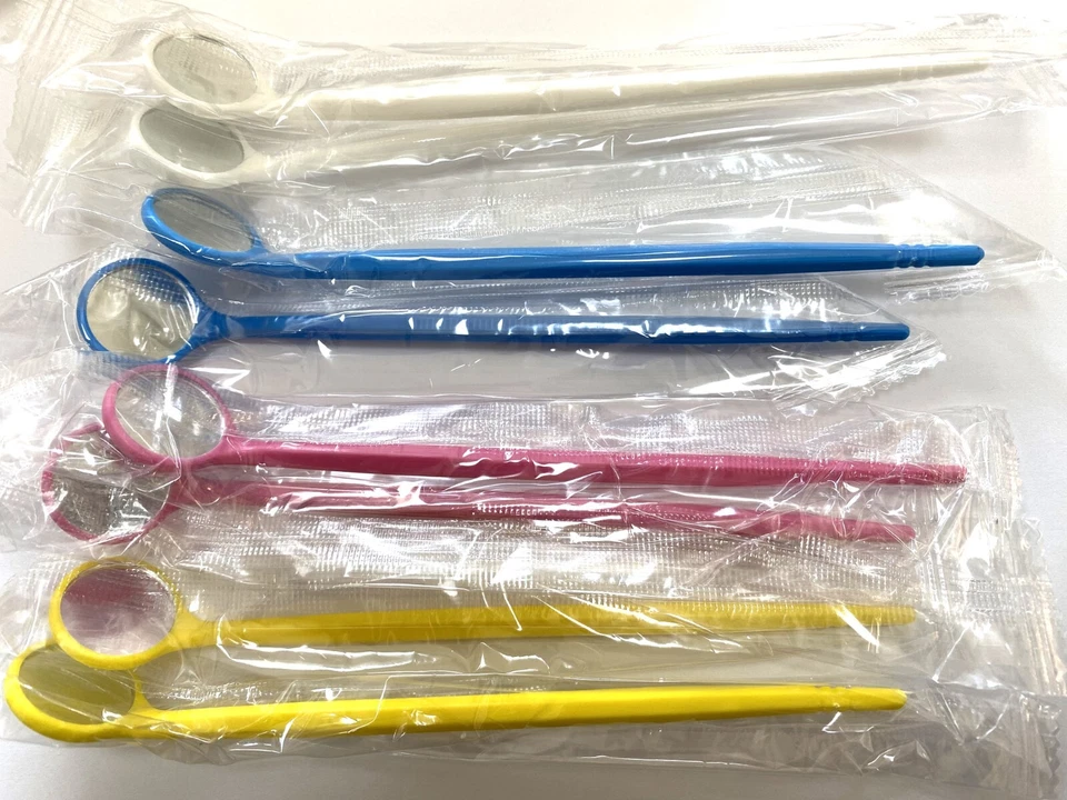 RISI dental zahnarzt dentist x Mundspiegel mit Griff Einweg doppelendig farbig neu