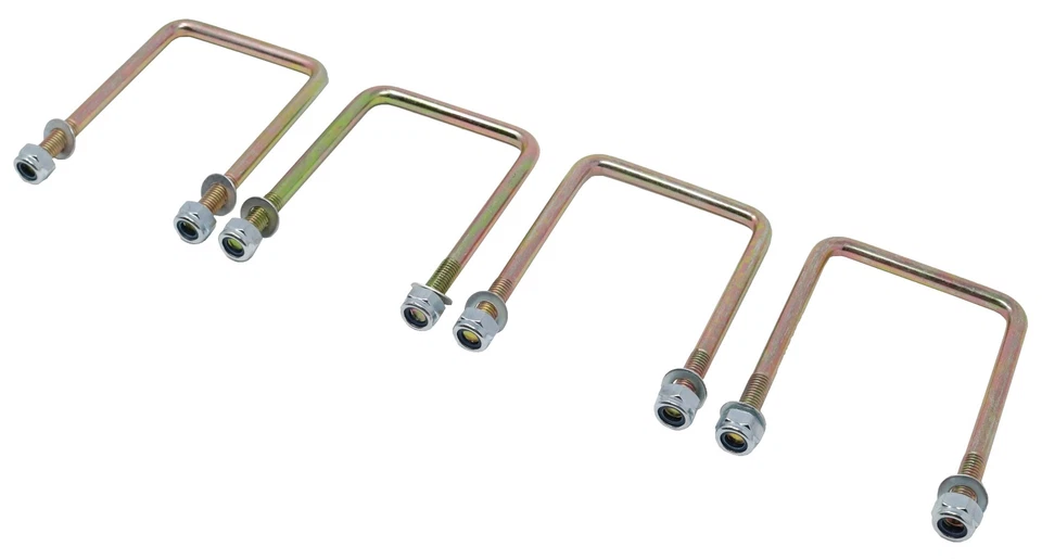 MANDYTOOLS 4 U Bolts 80 x 86mm plus 30mm thread M10 Hi Tensile Steel and Nuts Washers