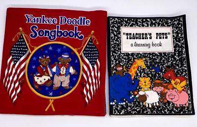 Винтажные тканевые книги Yankee Doodle для учителей песен домашних животных для чтения ткань ручной работы сделано в США - Изображение 1 из 4