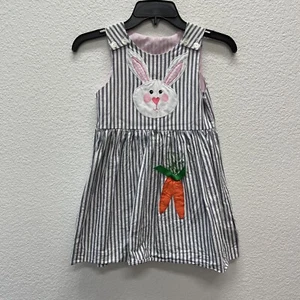 Handmade Easter Jumper Hand Painted Bunny Made in USA Girls Sz 4 - Picture 1 of 5