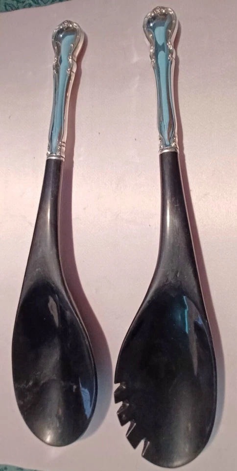 French Provincial by Towle Sterling Handle & Black 2 Piece Salad Set - Image 1 of 3