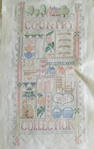 Finished Counted Cross Stitch COUNTRY COLLECTION SAMPLER Nancy Rossi 10"x20" - Picture 1 of 12