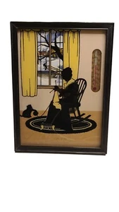 Vtg Silhouette Reverse Painting Thermometer Lay's Groceries Cafeteria Advertisin - Picture 1 of 7