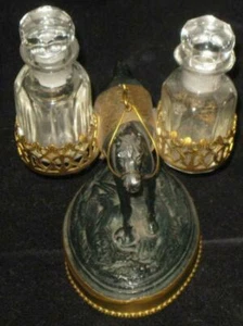 Antique Hand Painted White Metal and Brass Horse Perfume Holder - Picture 1 of 1
