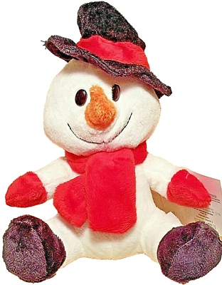 Holiday Time CLASSIC CHRISTMAS SNOWMAN PLUSH Scarf & Hat Stuffed Animal Toy 10" - Image 1 of 4