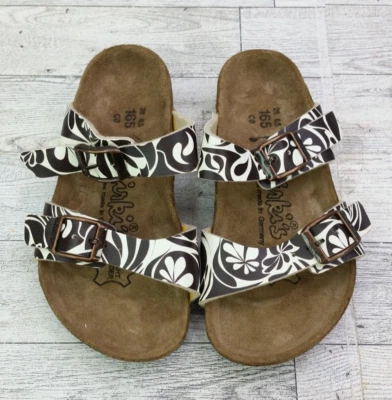 Birkenstock Girls Salina Sandals Brown White Birkis Shoes Size EU 26 US 8 Kids - Image 1 of 4