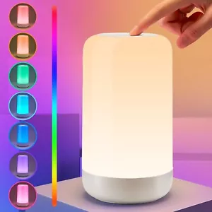 Touch Bedside Cordless Lamp Dimmable Rechargeable Lamp & Rgb Multicolor Touch La - Picture 1 of 8