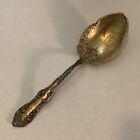 Vintage Towle 925 Sterling Gold Dipped Serving Spoon Monogrammed 8” Old English