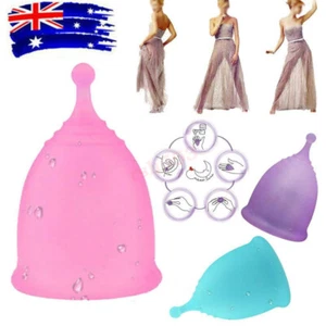 1X Menstrual Cup Soft Silicone Moon Lady Period Hygiene Reusable Cups Reusable - Picture 1 of 6