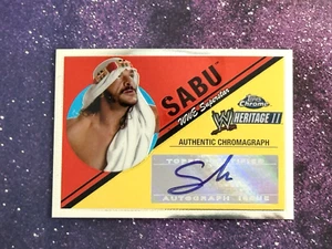 SABU 2006 Topps Chrome WWE Heritage II autografo cromatografo autentico - Foto 1 di 5