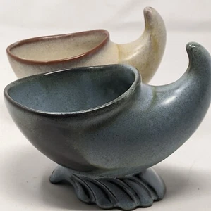 Frank Koma Cornucopia Planter Lot Of 2 Approximately 3 1/2" tall Vintage - Picture 1 of 16