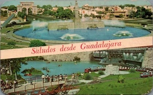 Mexico Jalisco Guadalajara Minerva Fountain and Alcalde Park ~Posted 3/20/1970~ - Picture 1 of 2