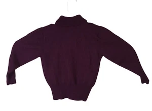 Valerie Stevens Womens Pure Meringue Wool SS Mock Neck Purple Sweater Blouse PL - Picture 1 of 6