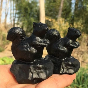 1 pieza de ardilla de obsidiana natural - Imagen 1 de 6
