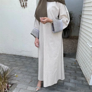 Muslim Women Long Dress Abaya Arab Kaftan Turkey Maxi Robe Evening Party Elegant - Picture 1 of 38
