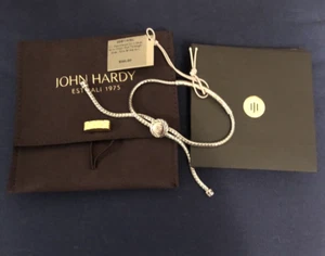 JOHN HARDY HAMMERED STERLING SILVER MINI CHAIN PULL THROUGH Bracelet M/L new - Picture 1 of 6