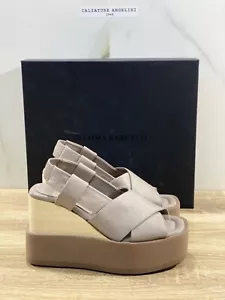 Paloma BARCELO’ Sandalo Donna Mao Pelle Tortora Luxury Shoes 39 - Foto 1 di 6