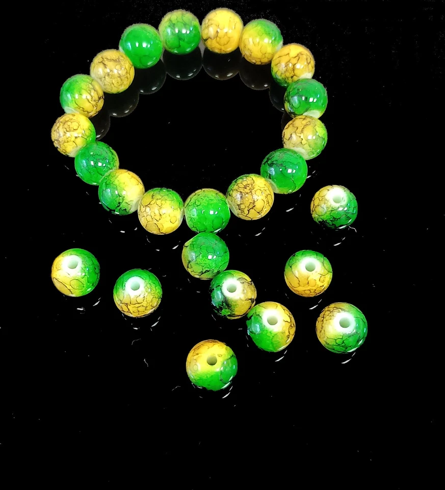 10mm round Two Tone colour Ceramic Beads DIY Handcraft Jewellery Making - Image 1 of 1