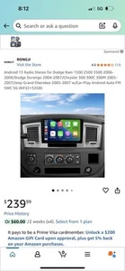 CarPlay For 2006-2008 Dodge Ram 1500 2500 3500 Android 13 Car Radio Stereo GPS - Picture 1 of 8