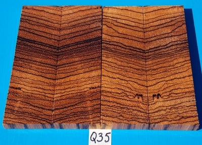2 PAIRS ZEBRAWOOD KNIFE SCALES~3/8" X 1-1/2" X 5" EACH~EXOTIC WOOD~LUMBER - Image 1 of 3