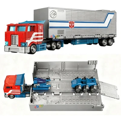 Transformers Optimus Prime Roller Truck Trailer 1:64 Car Model Blokees Wheels - Image 1 of 4