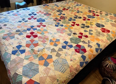 Vintage Cutter Pinwheel Quilt  67 x 90 - Image 1 of 4