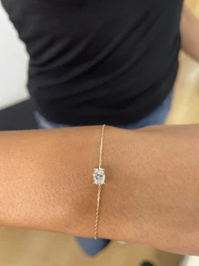 Oval Lab-Created Diamond Chain Bracelet 0.55ct F/VS 14K White Gold - Picture 1 of 1