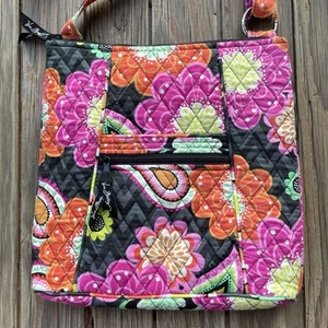 Vera Bradley Umhängetasche rosa Ziggy Zinnia Paisley Tasche Hipster gesteppt - Bild 1 von 11