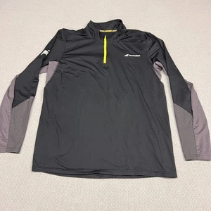 Pullover Babolat 1/4 Cremallera Para Hombre Medio Negro Rendimiento Tenis Elastizado Deportivo - Imagen 1 de 7