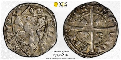 BELGIAN LIEGE John of Flanders (1282-92) Esterlin AR PCGS MS61 TOP GRADED D-502 - Image 1 of 4